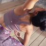 DOMYOS - Extra Large Seamless Long Dynamic Yoga Sports Bra, Dark Petrol Blue DOMYOS - Extra Large Seamless Long Dynamic Yoga Sports Bra, Dark Petrol Blue