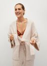 Mango - light beige Knitted cardigan with belt Mango - light beige Knitted cardigan with belt