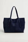 Mango - Medium Blue Leather Shopper Bag Mango - Medium Blue Leather Shopper Bag