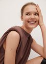 Mango - Brown Shoulder Pad Dress Mango - Brown Shoulder Pad Dress