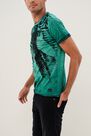 Salsa Jeans - Green Cotton Regular Fit T-Shirt With Texture And Effects Salsa Jeans - Green Cotton Regular Fit T-Shirt With Texture And Effects
