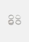 Missguided - Silver Pave Chain Ring Pack Missguided - Silver Pave Chain Ring Pack