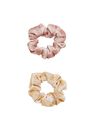 Mango - Light Beige 2 Pack Printed Hair Ties, Kids Girl Mango - Light Beige 2 Pack Printed Hair Ties, Kids Girl