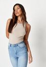 Missguided - Camel Sand Slinky Racer Neck Bodysuit Missguided - Camel Sand Slinky Racer Neck Bodysuit