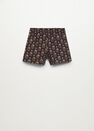 Mango - black Printed cotton-blend short, Kids Girl Mango - black Printed cotton-blend short, Kids Girl