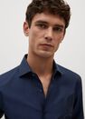 Mango - Navy Slim fit Tailored cotton shirt Mango - Navy Slim fit Tailored cotton shirt