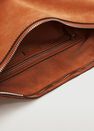 Mango - Medium Orange Leather Baguette Bag, Women Mango - Medium Orange Leather Baguette Bag, Women