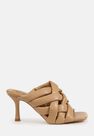 Missguided - Camel Padded Woven Cross Over Mules Missguided - Camel Padded Woven Cross Over Mules