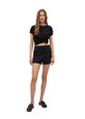 Mango - black Linen-blend high-waist shorts, Women Mango - black Linen-blend high-waist shorts, Women