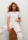 Mango - light beige Decorative rips relaxed jeans, Women Mango - light beige Decorative rips relaxed jeans, Women