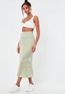 Missguided - Green Mint Satin A Line Slip Midi Skirt Missguided - Green Mint Satin A Line Slip Midi Skirt