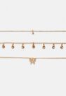Missguided - Gold Gold Look Pave Butterfly Drop Multirow Necklace Missguided - Gold Gold Look Pave Butterfly Drop Multirow Necklace