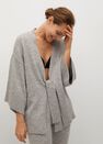 Mango - grey Knitted cardigan with belt Mango - grey Knitted cardigan with belt