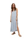 Mango - Medium Blue Flowy Printed Dress, Women Mango - Medium Blue Flowy Printed Dress, Women