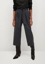 Mango - Charcoal Belt Crop Trousers Mango - Charcoal Belt Crop Trousers
