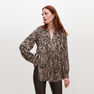 Reserved - Ladies’ Patterned Blouse With Peplum Hem - Multicolor Reserved - Ladies’ Patterned Blouse With Peplum Hem - Multicolor