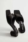 Mango - black Quilted heeled sandals, Women Mango - black Quilted heeled sandals, Women
