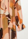 Mango - Orange Flowy Printed Dress Mango - Orange Flowy Printed Dress