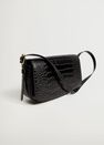 Mango - Black Croc-Effect Baguette Bag Mango - Black Croc-Effect Baguette Bag