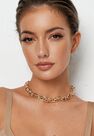 Missguided - Gold Look Interlinked Chain Necklace, Women Missguided - Gold Look Interlinked Chain Necklace, Women