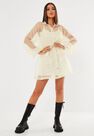 Missguided - Cream Cream Organza Utility Shirt Dress Missguided - Cream Cream Organza Utility Shirt Dress