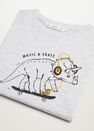 Mango - lt pastel grey Boats printed cotton T-shirt Mango - lt pastel grey Boats printed cotton T-shirt