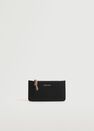 Mango - black Knot saffiano-effect cardholder, Women Mango - black Knot saffiano-effect cardholder, Women