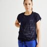 DOMYOS - M/L Women's Cardio Fitness T-Shirt 120 - /Printed, Dark Blue DOMYOS - M/L Women's Cardio Fitness T-Shirt 120 - /Printed, Dark Blue
