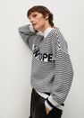 Mango - Medium blue Striped cotton-blend sweater Mango - Medium blue Striped cotton-blend sweater