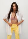 Mango - yellow Straight cotton trousers, Women Mango - yellow Straight cotton trousers, Women