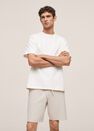 Mango - green Organic cotton jogging Bermuda shorts, Men Mango - green Organic cotton jogging Bermuda shorts, Men