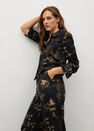 Mango - black Oriental-print trousers Mango - black Oriental-print trousers