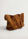Mango - Medium Brown Leather Shopper Bag Mango - Medium Brown Leather Shopper Bag