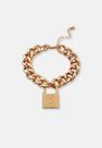 Missguided - Gold Gold Look Mg Lock Chain Bracelet Missguided - Gold Gold Look Mg Lock Chain Bracelet