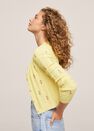Mango - yellow Flowers knit cardigan, Women Mango - yellow Flowers knit cardigan, Women
