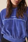 Urban Outfitters - Blue Iets Frans'.. Velour Cropped Sweatshirt Urban Outfitters - Blue Iets Frans'.. Velour Cropped Sweatshirt