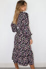 Missguided - Black Floral Shoulder Pad Midi Dress Missguided - Black Floral Shoulder Pad Midi Dress