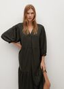 Mango - dark green Fluted hem dress Mango - dark green Fluted hem dress