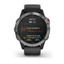 GARMIN - Garmin Fenix 6 Solar 47mm Silver with Black Band GARMIN - Garmin Fenix 6 Solar 47mm Silver with Black Band