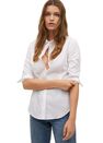 Mango - Natural White Essential Cotton-Blend Shirt Mango - Natural White Essential Cotton-Blend Shirt
