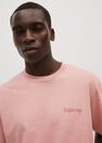 Mango - lt-pastel pink Embroidered cotton message t-shirt, Men Mango - lt-pastel pink Embroidered cotton message t-shirt, Men