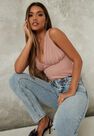 Missguided - Pink Blush Mesh Bust Corset Crop Top Missguided - Pink Blush Mesh Bust Corset Crop Top