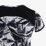 DOMYOS - 7-8Y Girls' Breathable Synthetic Short-Sleeved Gym T-Shirt S500 - Black Print, Black DOMYOS - 7-8Y Girls' Breathable Synthetic Short-Sleeved Gym T-Shirt S500 - Black Print, Black