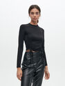 Reserved - Cropped top with decorative trims - Black Reserved - Cropped top with decorative trims - Black