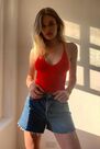 Urban Outfitters - Red Out From Under The Risk Taker Bodysuit Urban Outfitters - Red Out From Under The Risk Taker Bodysuit
