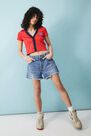 Urban Outfitters - Red Iets Frans'.. Short-Sleeved Varsity Cardigan Urban Outfitters - Red Iets Frans'.. Short-Sleeved Varsity Cardigan