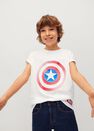 Mango - Natural White Marvel Cotton T-Shirt, Kids Boy Mango - Natural White Marvel Cotton T-Shirt, Kids Boy