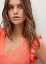Mango - bright red Ruffled strap top, Women Mango - bright red Ruffled strap top, Women