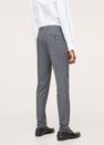 Mango - medium grey Slim fit check suit trousers, Men Mango - medium grey Slim fit check suit trousers, Men