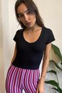 Urban Outfitters - Black UO Cameron Ribbed T-Shirt Urban Outfitters - Black UO Cameron Ribbed T-Shirt